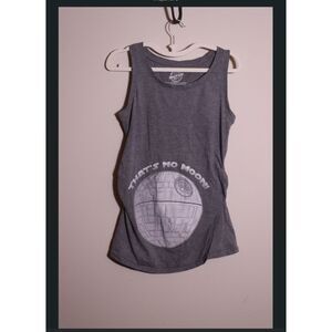 Crazy Dog Star Wars Death Star Gray Maternity Tank Top Size M